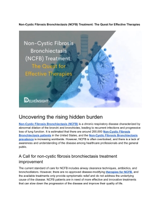 Copy of Non-Cystic Fibrosis Bronchiectasis (NCFB) Treatment_ The Quest for Effective Therapies