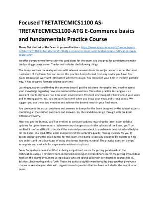 TRETATECMICS1100 AS-TRETATECMICS1100-ATG E-Commerce basics and fundamentals