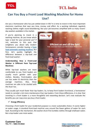 Can You Buy a Front Load Washing Machine for Home Use?