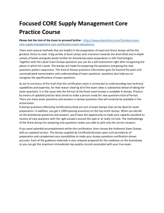 CORE Supply Management Core