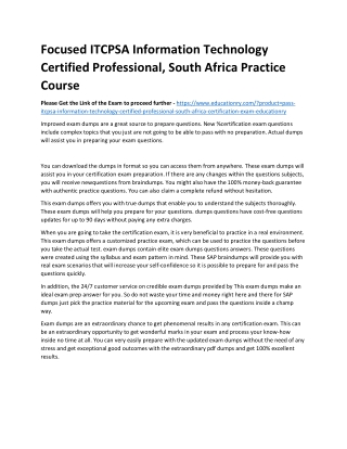 ITCPSA Information Technology Certified Professional, South Africa