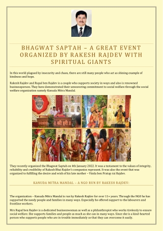 Bhagwat Saptah – A Great Event Organized By Rakesh Rajdev With Spiritual Giants