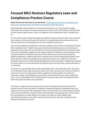 BRLC Business Regulatory Laws and Compliances