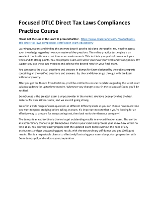 DTLC Direct Tax Laws Compliances