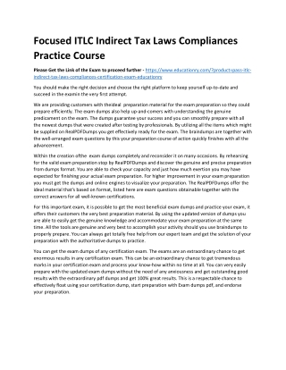 ITLC Indirect Tax Laws Compliances