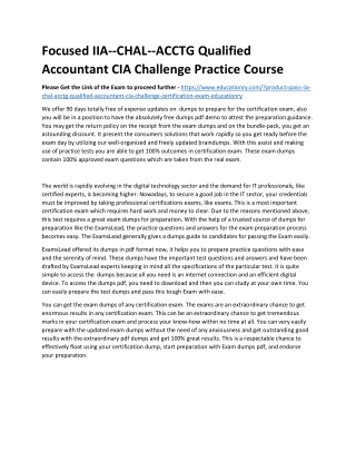 IIA--CHAL--ACCTG Qualified Accountant CIA Challenge