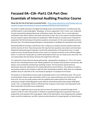 IIA--CIA--Part1 CIA Part One: Essentials of Internal Auditing