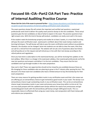 IIA--CIA--Part2 CIA Part Two: Practice of Internal Auditing