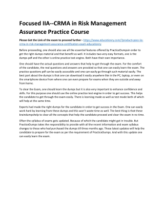 IIA--CRMA in Risk Management Assurance