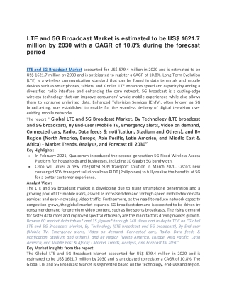 LTE and 5G Broadcast Market