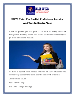 IELTS Tutor For English Proficiency Training And Test In Bandra West