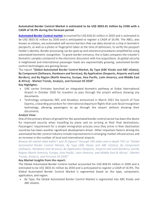 Automated Border Control Market