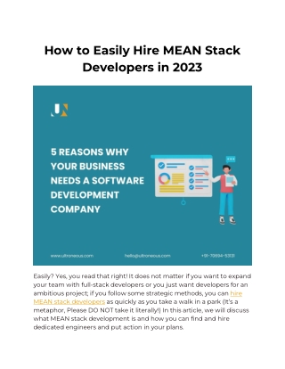 How to Easily Hire MEAN Stack Developers in 2023