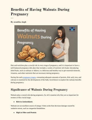 Benefits of Having Walnuts During Pregnancy