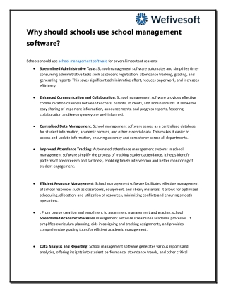 Why should schools use school management software