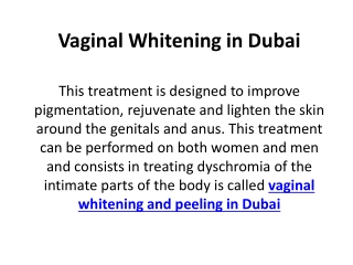 Vaginal whitening in Dubai