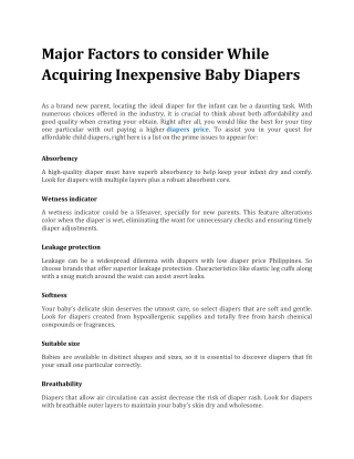 Diaper price in philippines