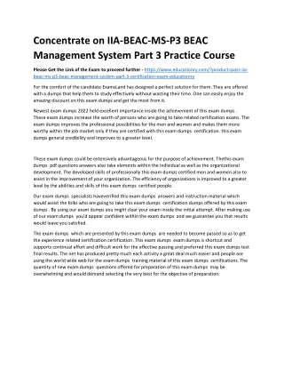 IIA-BEAC-MS-P3 BEAC Management System Part 3