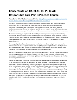 IIA-BEAC-RC-P3 BEAC Responsible Care Part 3