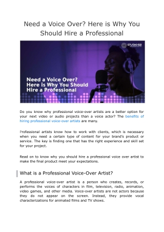 Need a Voice Over_ Here is Why You Should Hire a Professional