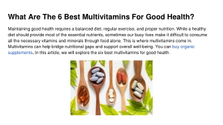 What Are The 6 Best Multivitamins For Good Health_