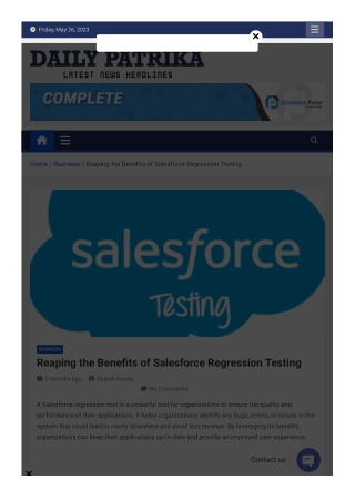 Reaping the Benefits of Salesforce Regression Testing