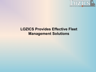 LOZICS Provides Effective Fleet Management Solutions