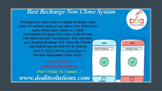 Recharge Now Clone Script - DOD IT SOLUTIONS