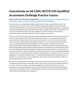 IIA-CHAL-ACCTG-CHS Qualified Accountant Challenge