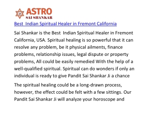 Best  Indian Spiritual Healer in Fremont California
