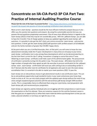 IIA-CIA-Part2-3P CIA Part Two: Practice of Internal Auditing