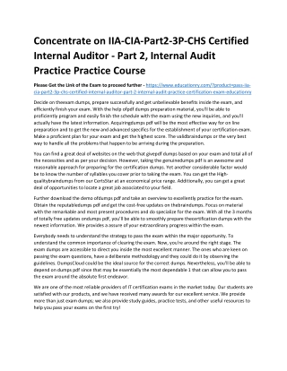 IIA-CIA-Part2-3P-CHS Certified Internal Auditor - Part 2, Internal Audit Practic