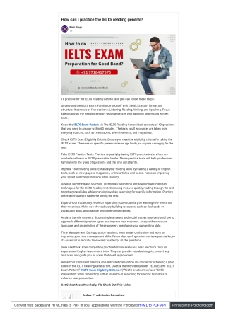 How can I practice the IELTS reading general?