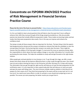 FSPORM-XNOV2022 Practice of Risk Management in Financial Services