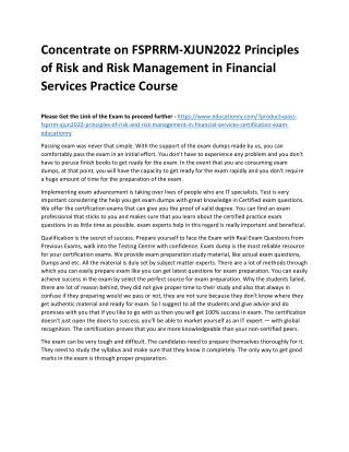 FSPRRM-XJUN2022 Principles of Risk and Risk Management in Financial Services