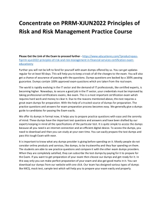 PRRM-XJUN2022 Principles of Risk and Risk Management