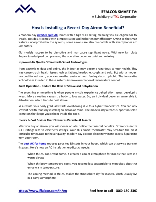 How Is Installing A Recent-Day Aircon Beneficial?