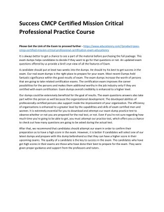 CMCP Certified Mission Critical Professional