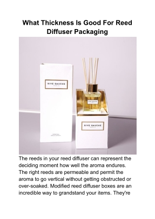 What Thickness Is Good For Reed Diffuser Packaging