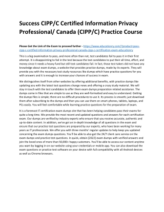 CIPP/C Certified Information Privacy Professional/ Canada (CIPP/C)