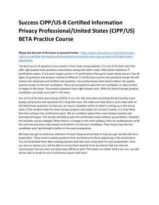 CIPP/US-B Certified Information Privacy Professional/United States (CIPP/US) BET