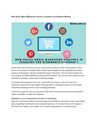 How Social Media Marketing strategy is changing the eCommerce Business