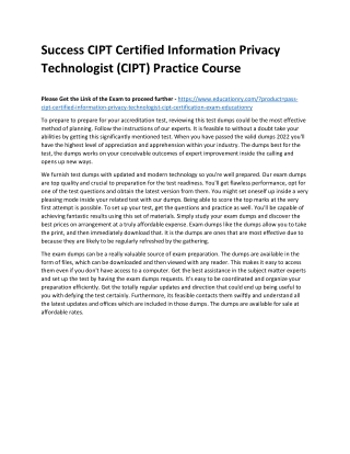 CIPT Certified Information Privacy Technologist (CIPT)