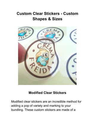 Custom Clear Stickers - Custom Shapes & Sizes