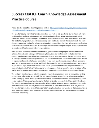 CKA ICF Coach Knowledge Assessment