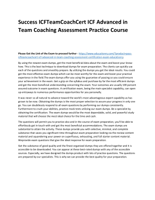 ICFTeamCoachCert ICF Advanced in Team Coaching Assessment