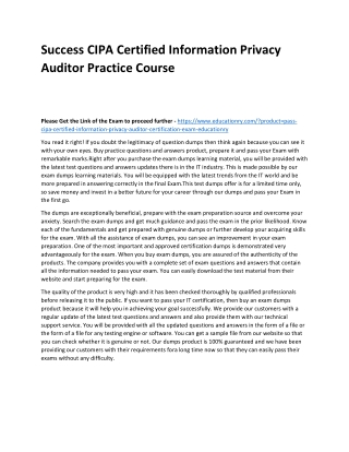 CIPA Certified Information Privacy Auditor