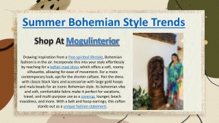 Summer Bohemian Style Trends