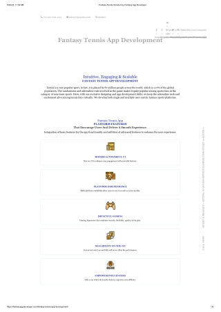 Fantasy Tennis Solution by Fantasy App Developer