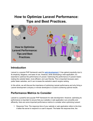 How to Optimize Laravel Performance: Tips and Best Practices.